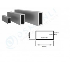 Alüminyum Kutu Profil 16mm x 34mm Et Kalınlık 1.5mm